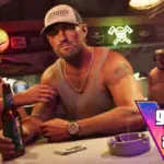 Jason Duval with a beer bottle in GTA 6