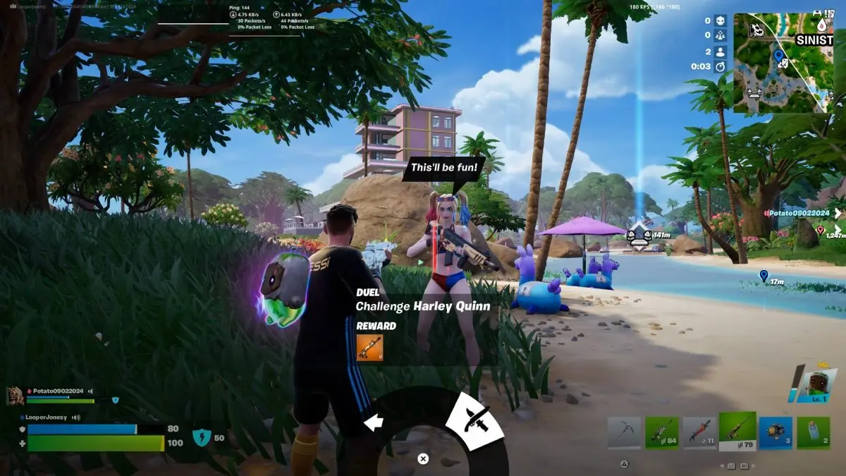 Sfida Harley Quinn in Fortnite