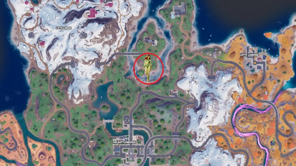 Posizione di Poison Ivy sulla spiaggia settentrionale di Fortnite
