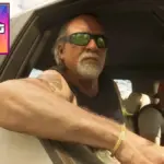 Characters inside a car with a logo for GTA 6