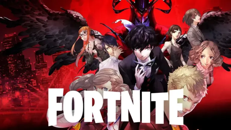 Persona 5 artwork with the Fortnite logo