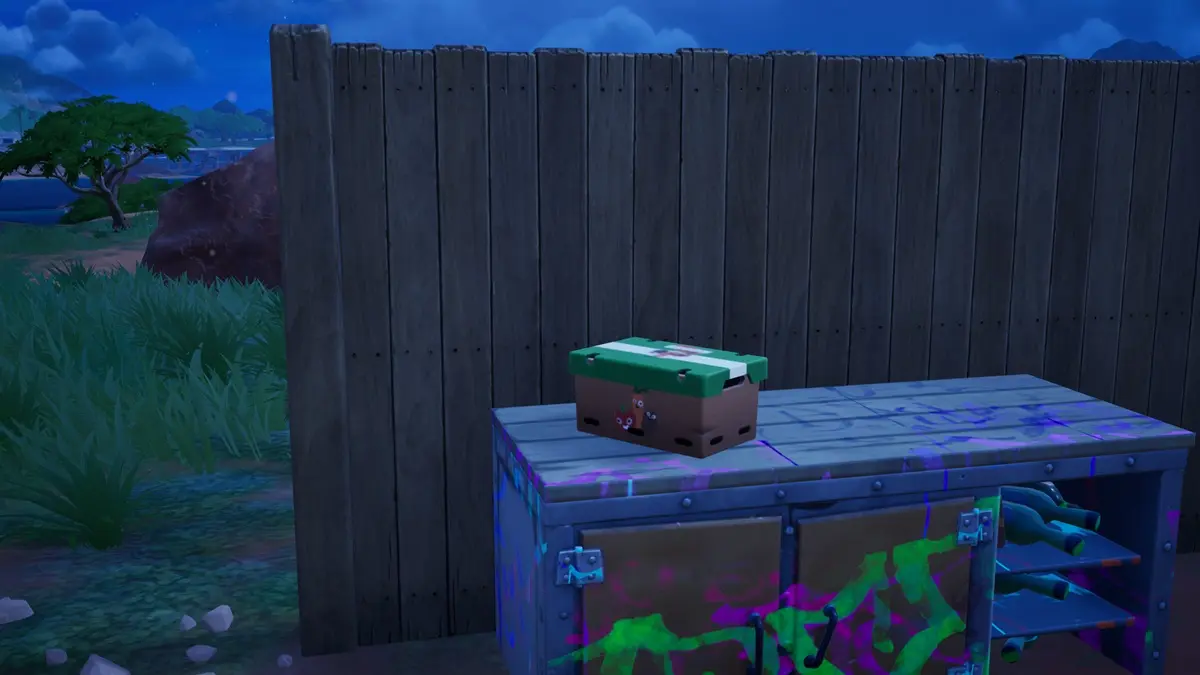 Produce Box posizionata in alto su Fortnite
