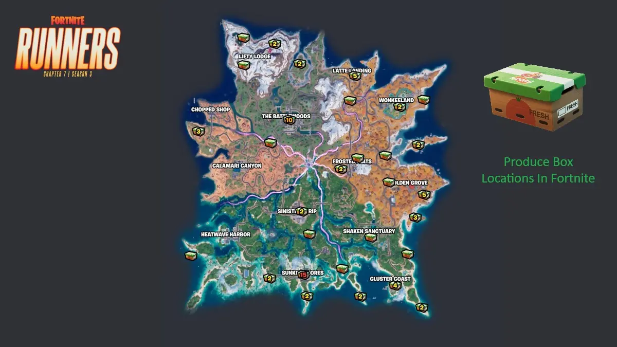 Mappa delle Produce Box per trovare la Mela d'oro