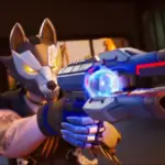 Wolfe holding the Bank Shot Pistol in Fortnite Chapter 7 Season 3