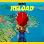 Fortnite Reload Simpsons map with the Battle Bus and Reload logo
