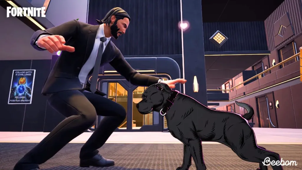 John Wick e il suo cane in Fortnite
