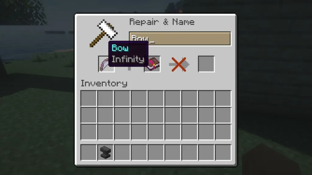 Incompatibilità tra Mending e Infinity su un arco in Minecraft