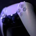 PS5 controller in darkness
