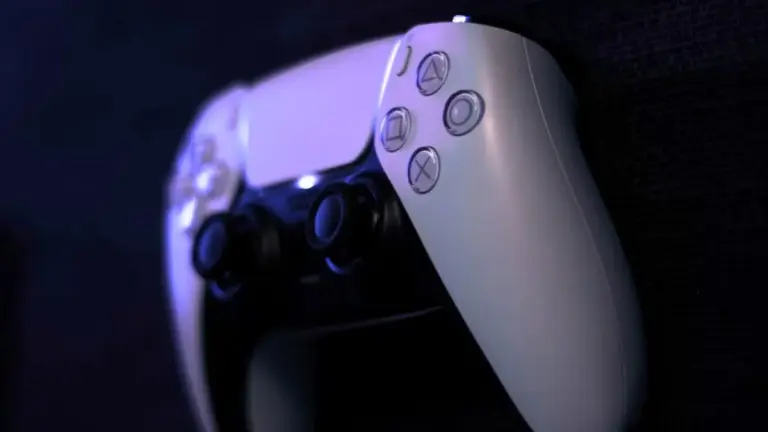 PS5 controller in darkness