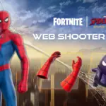 Spider-Man Brand New Day Skin in Fortnite with the Web Shooters and a Cube Punk Sprite