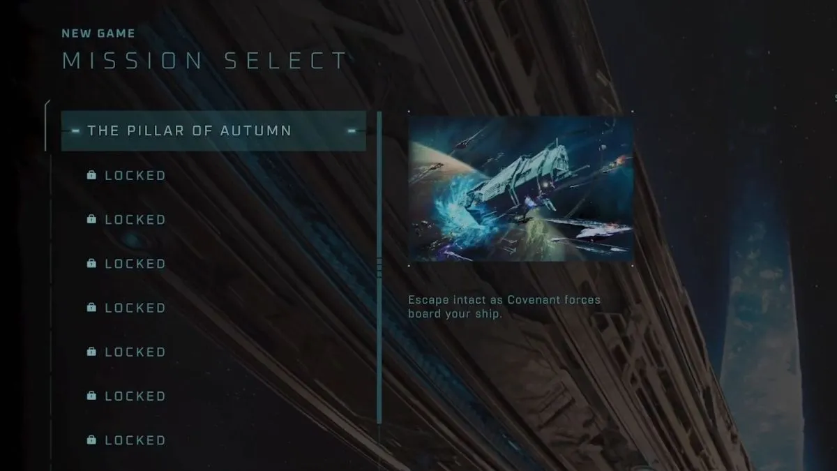 Selezione della missione in Halo Campaign Evolved