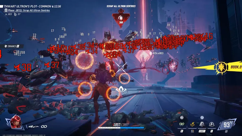 Scarlet Witch lancia un incantesimo contro i robot