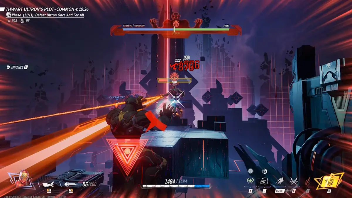 Doppio attacco laser di Ultron nella fase finale