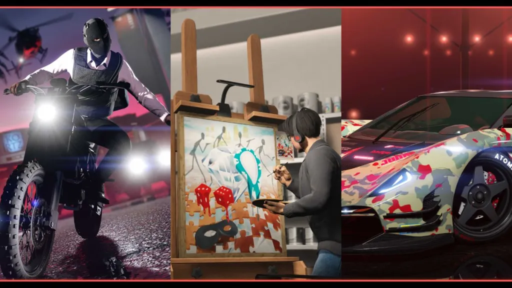 Vista del museo Kortz Center con veicoli e opere d'arte