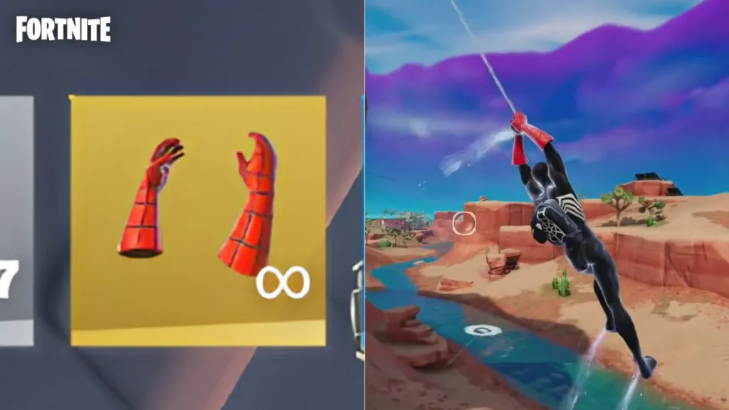 Utilizzo dei Spider-Man Web Shooters in Fortnite