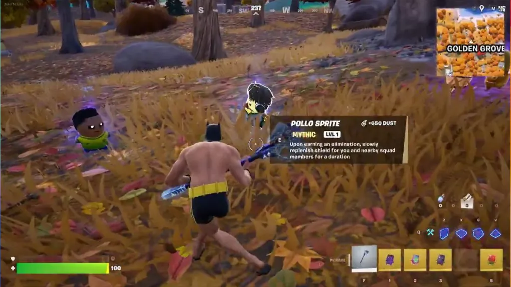 Pollo Sprite accanto a Batman nella stagione 3 di Fortnite