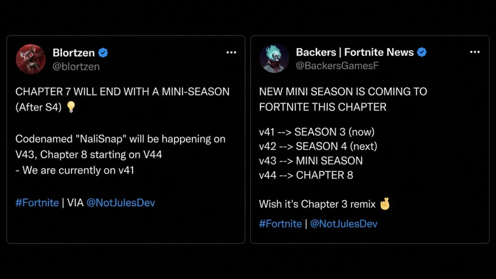 Leak che mostra la mini stagione di Fortnite Chapter 7 in arrivo