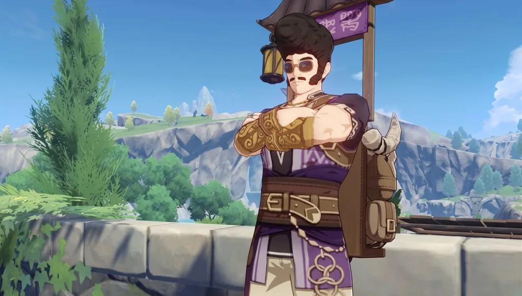 Screenshot di Genshin Impact che mostra il personaggio Liben