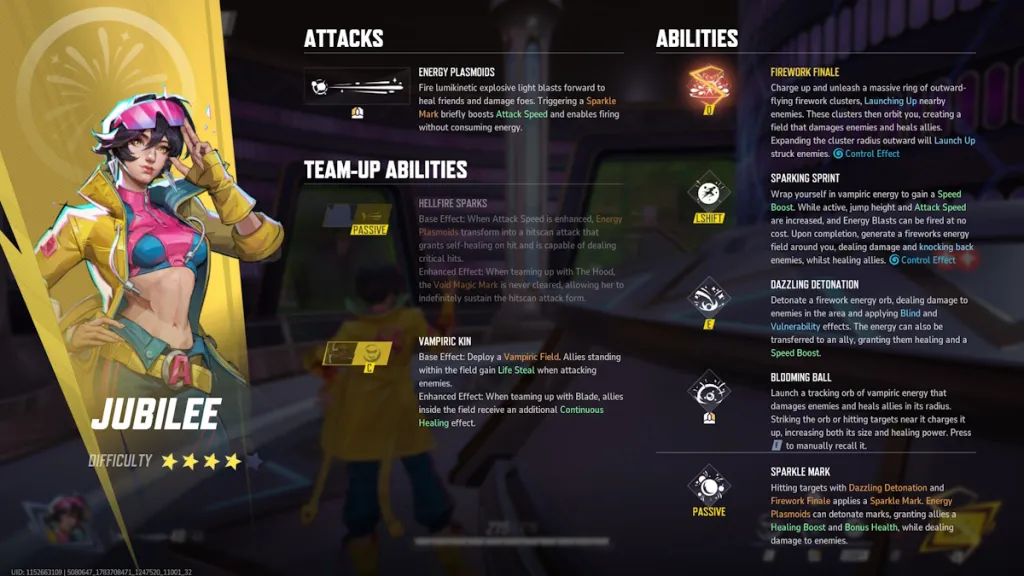 Kit di Jubilee in Marvel Rivals