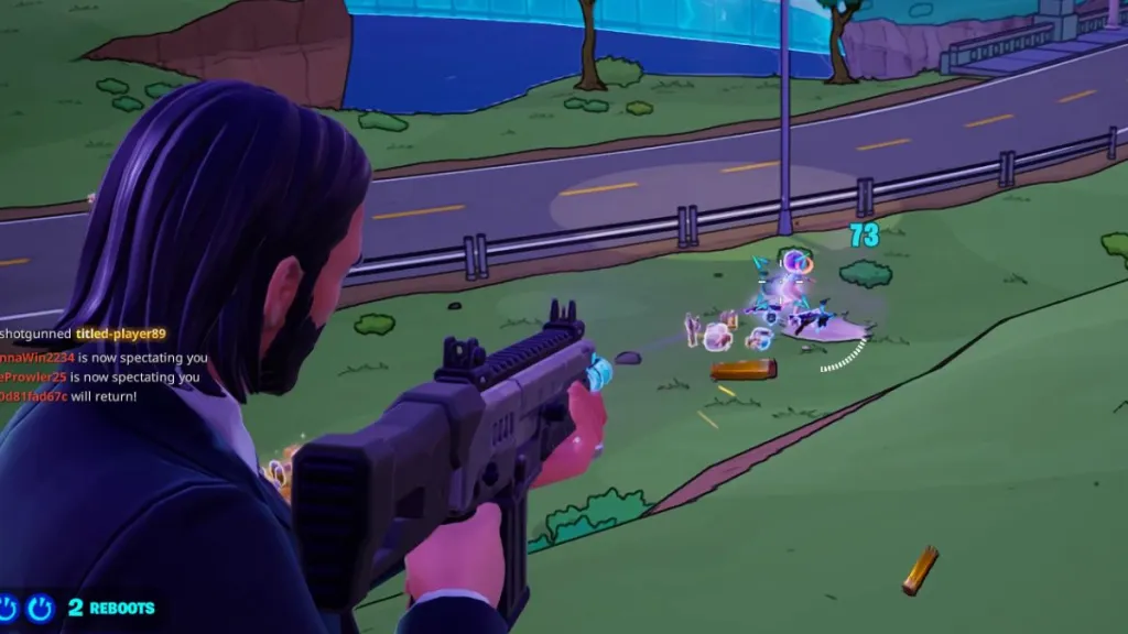 John Wick in azione con un fucile d'assalto in Fortnite Reload