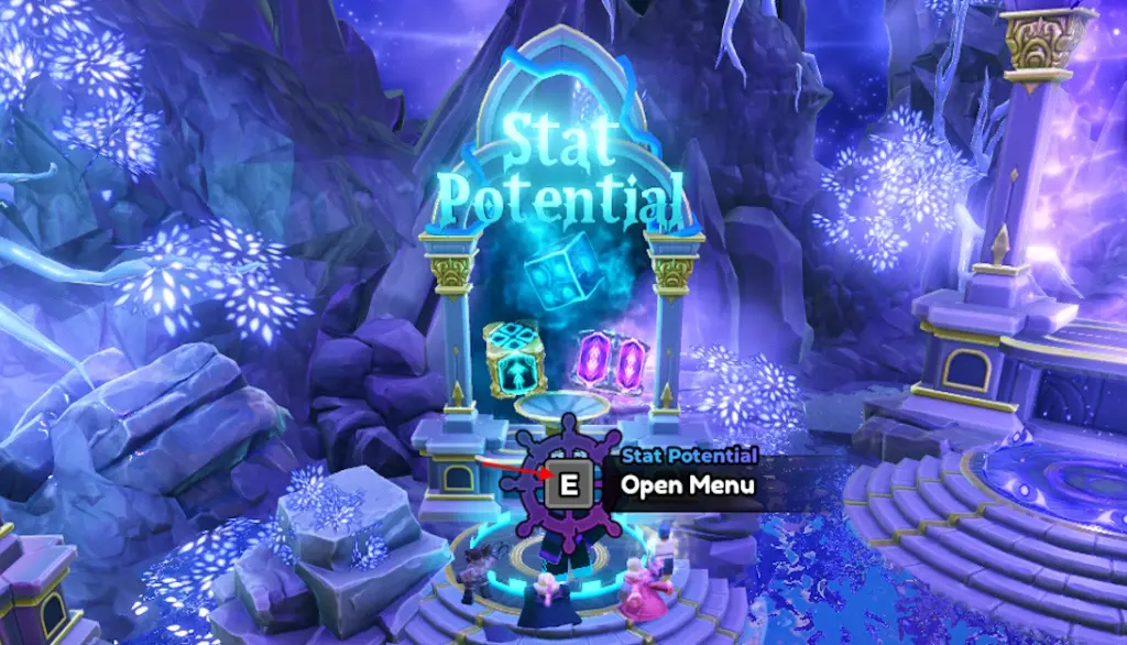 Menu potenziale statistiche in Anime Expeditions