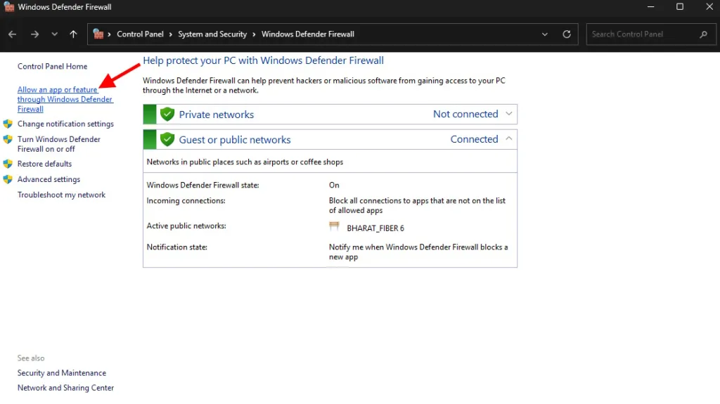 Impostazioni firewall di Windows per Minecraft