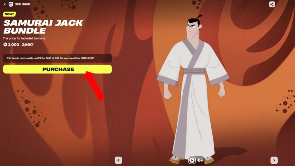Skin di Samurai Jack per Fortnite