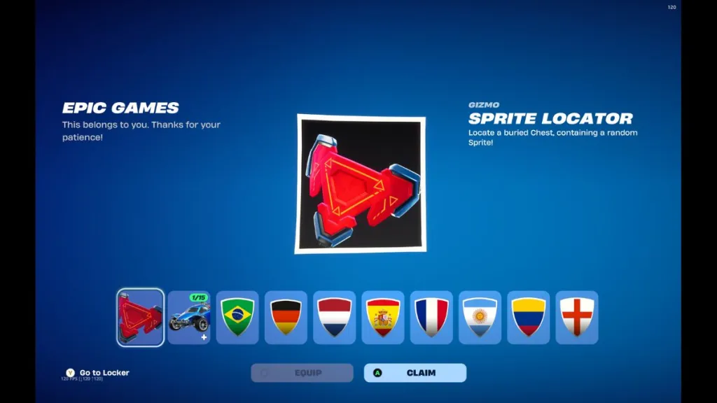 Ricompensa Sprite Locator in Fortnite