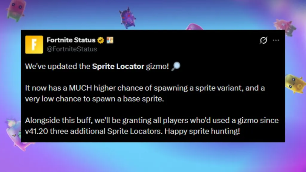 Buff al Sprite Locator mostrato da Epic in Fortnite