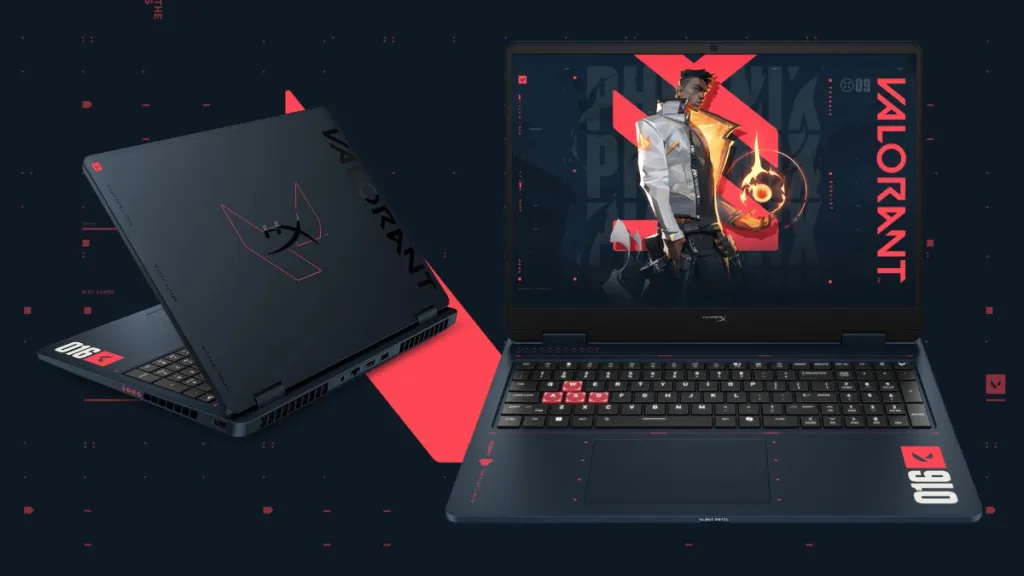 Laptop HyperX Omen 16 Valorant vista frontale e posteriore
