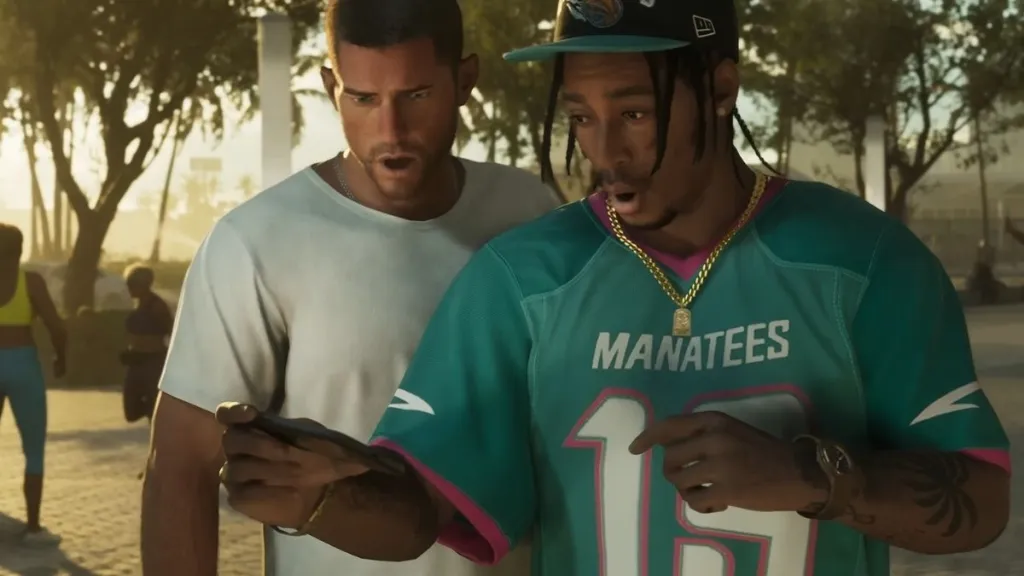 Immagine promozionale di GTA 6, satira sul possibile impatto finanziario