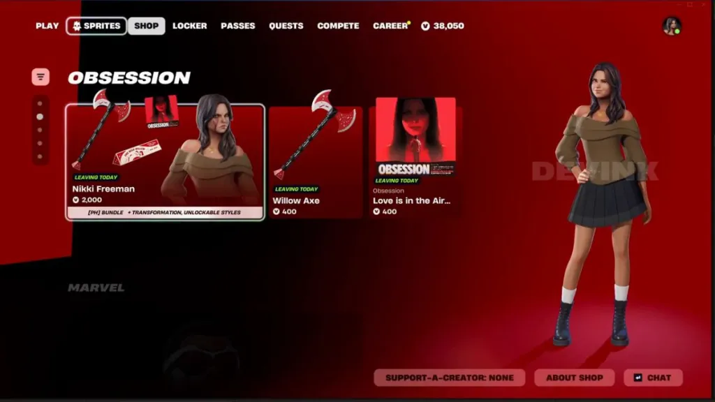 Concept fan Fortnite Obsession con Nikki Freeman