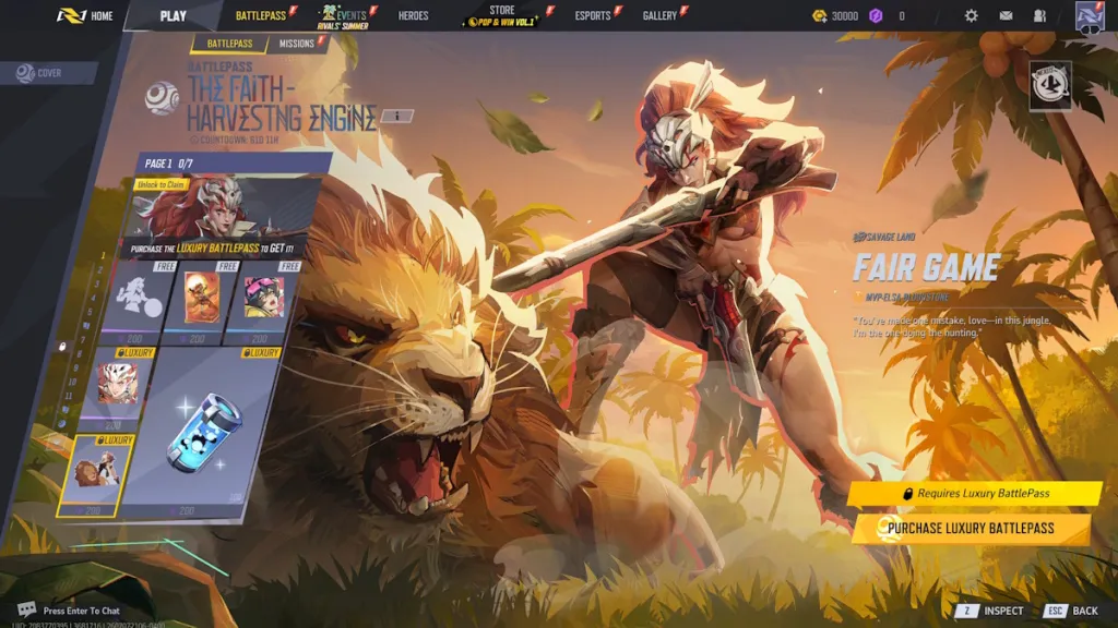 Premi pagina 1 del Battle Pass della Stagione 9 di Marvel Rivals