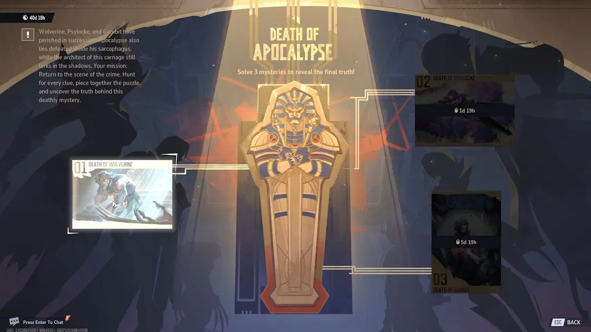 Selezione del mistero Death of Wolverine in Marvel Rivals