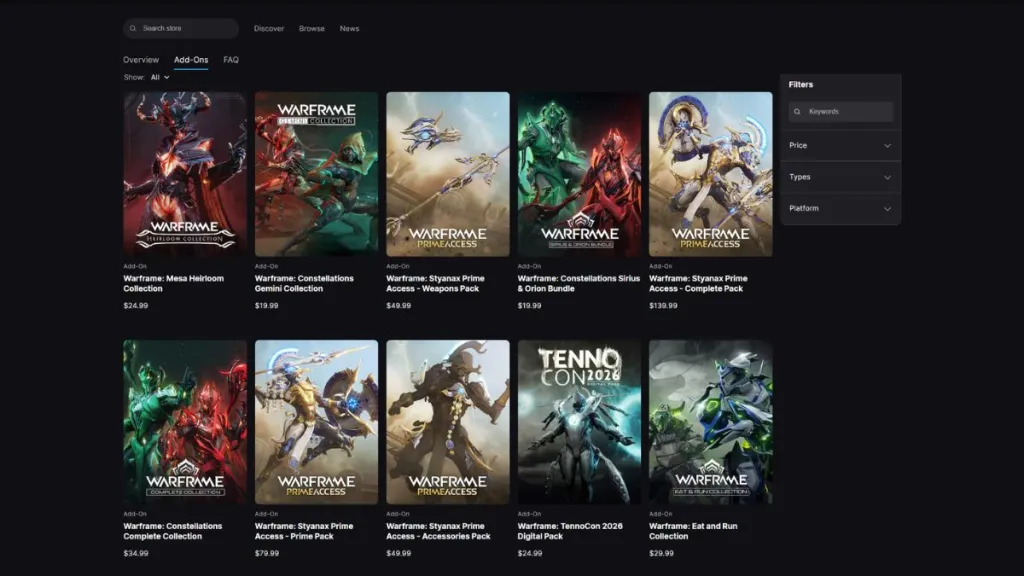 Add‑on di Warframe per ottenere la skin Excalibur in Fortnite