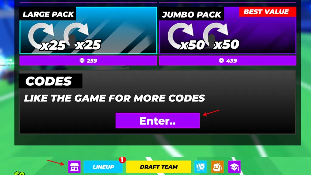 Come riscattare i codici di Soccer Card Draft