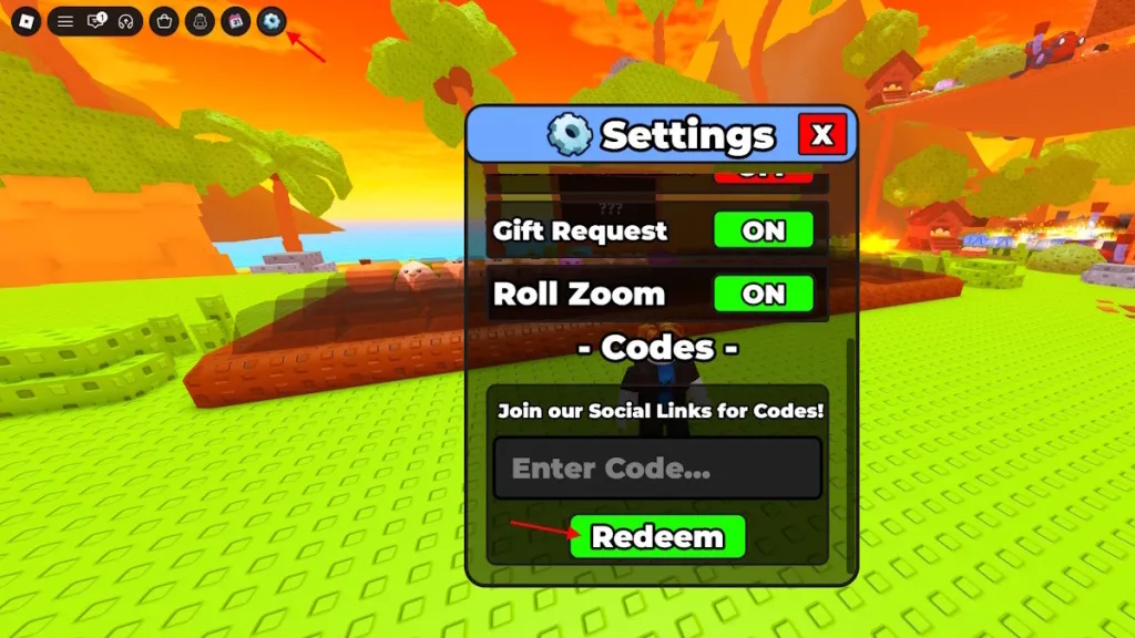 Schermata di riscossione dei codici in Build a Keyboard