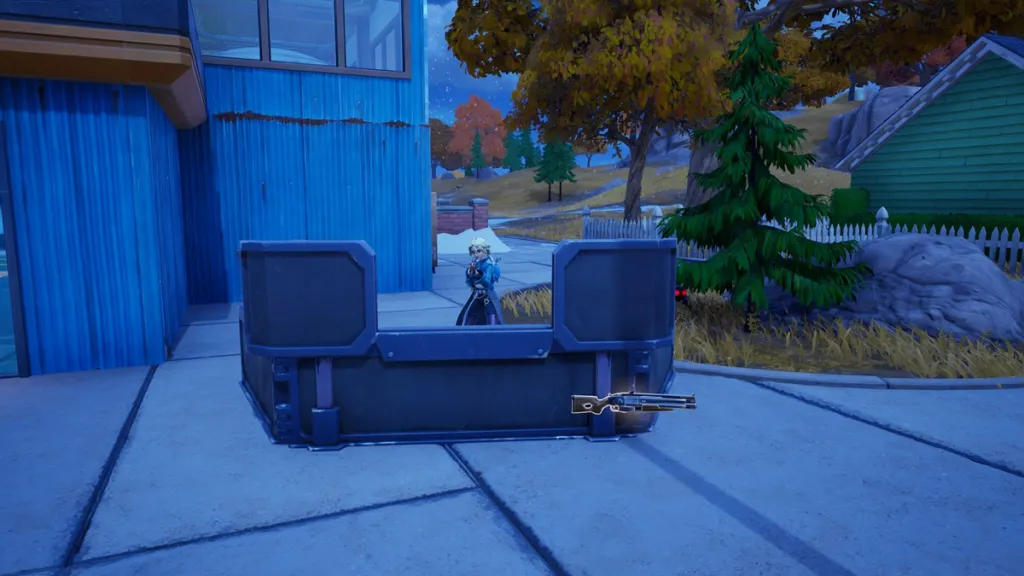 Port-A-Cover posizionato sul terreno in Fortnite