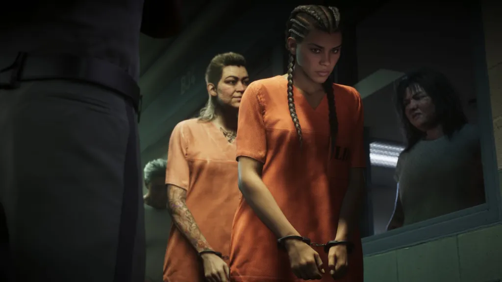 Lucia Caminos con cornrows intrettate durante la prigione in GTA 6