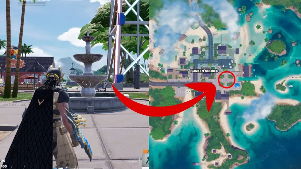 Mappa di Fortnite con la posizione della Wishing Well (Chapter 7 Stagione 3)