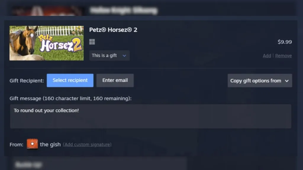 Invio di regali su Steam via email