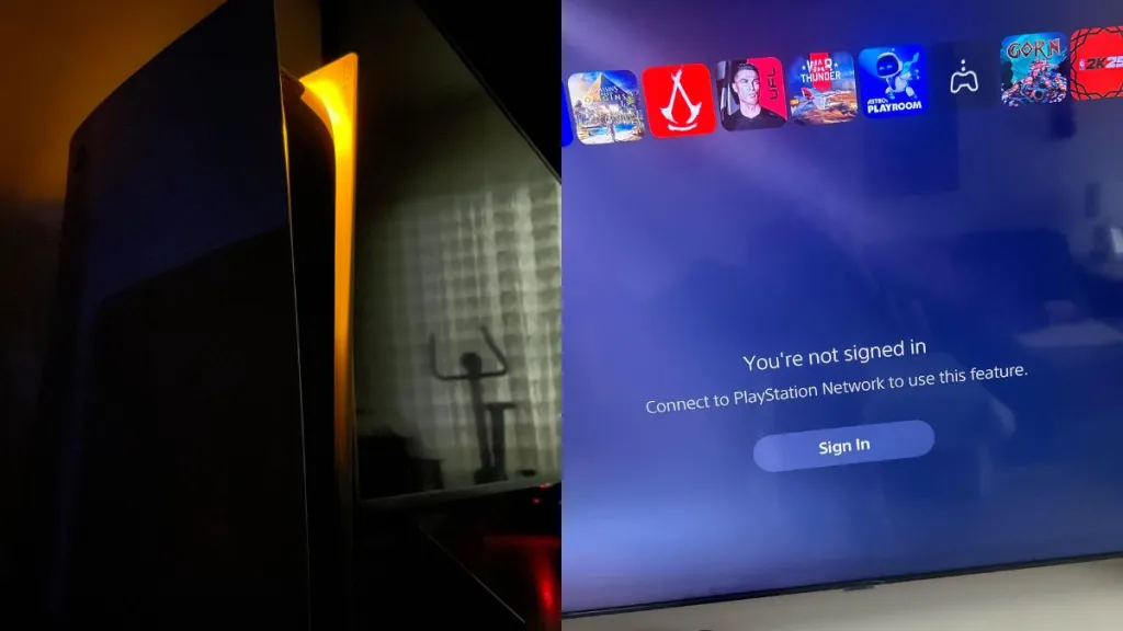 Console PS5 spenta con account PSN disconnesso