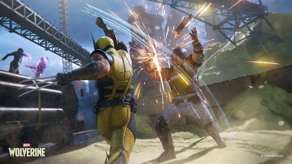 Wolverine fighting an enemy in Marvel