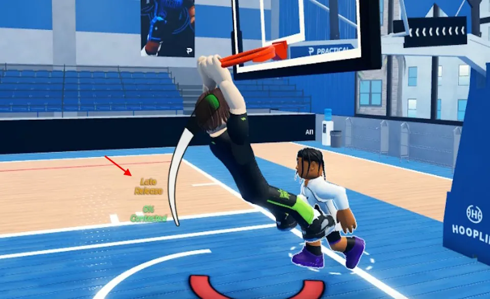 Tentativo di dunk fallito in Practical Basketball