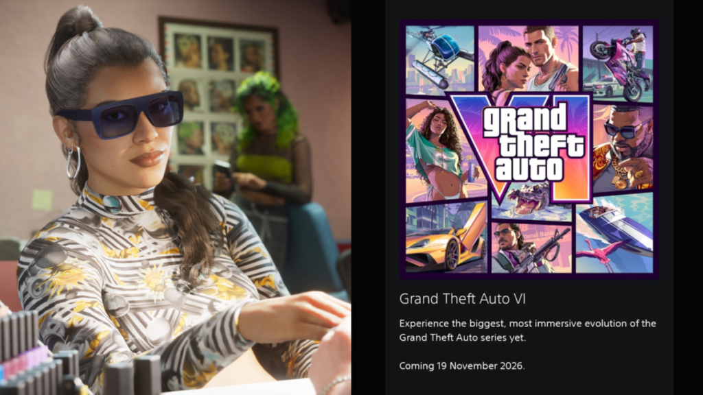GTA 6 pre-order pop ups image with Lucia Caminos to the left.