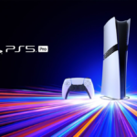The PlayStation 5 Pro console with the DualSense controller.