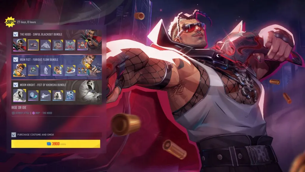Bundle Pick Your Own di Marvel Rivals, includendo costumi e emoji