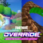 Peely using Sonic Mythic and running in Fortnite