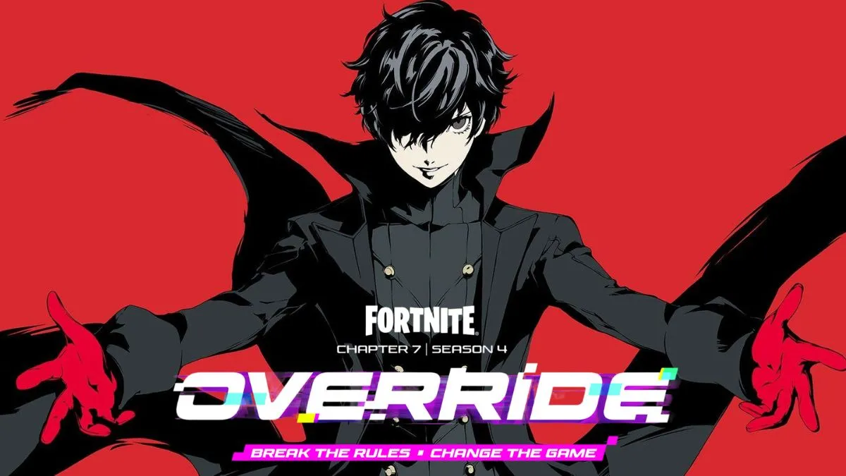 Joker from Persona 5 with the logo for Fortnite Chapter 7 Season 4