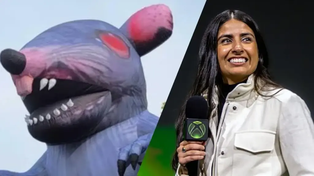Xbox CEO greeted with Scabby rat protest outside Bethesda office